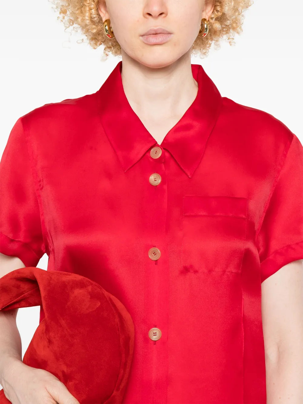 Effy red dress, Khaite dress, cotton-silk dress, red dress, elegant dress