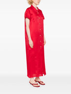 Immagine del vestito rosso Effy di Khaite per donne - Stagione Primavera-Estate 2025 - Vista del modello 2