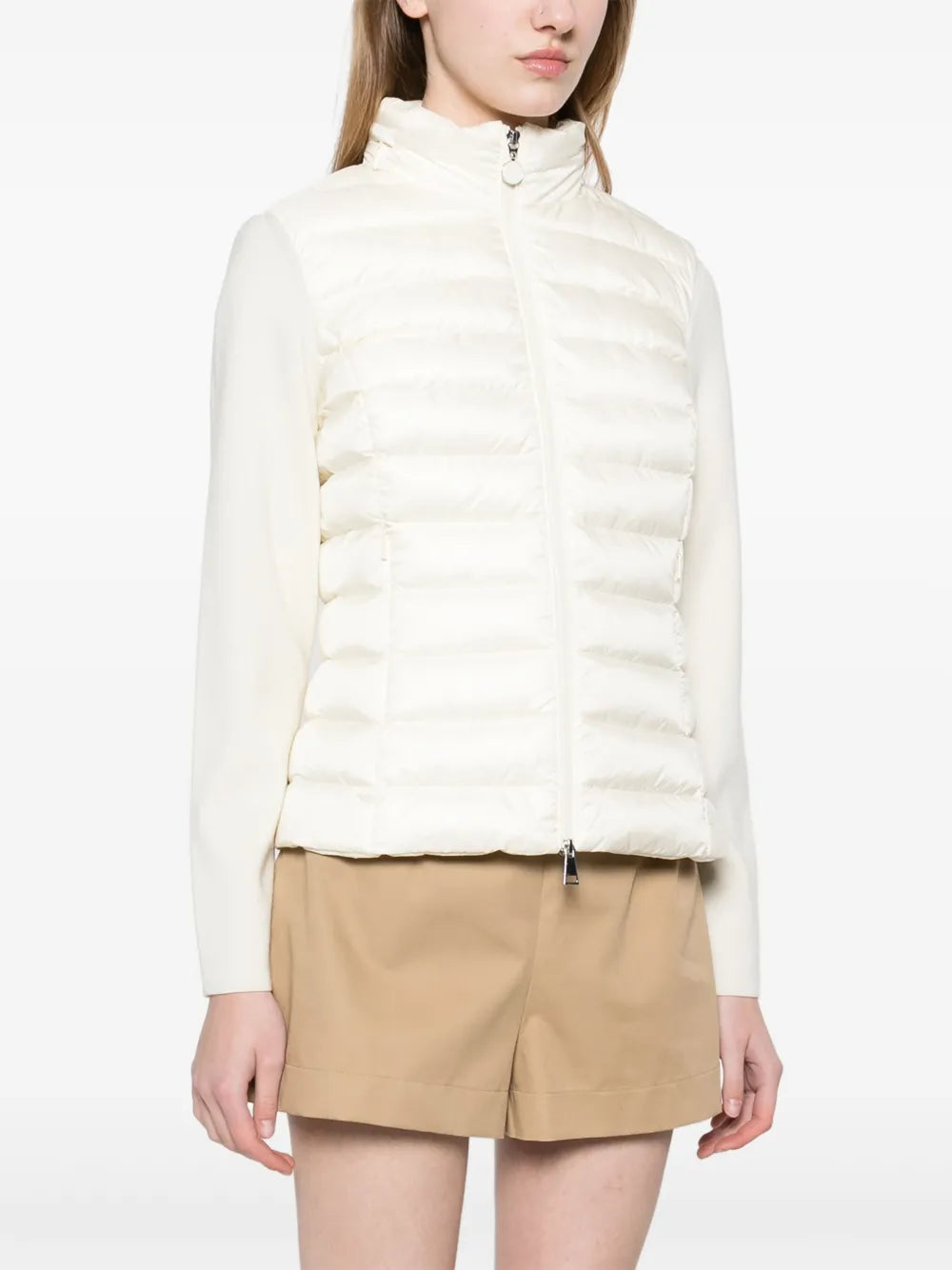 베이지 이중 소재 자켓