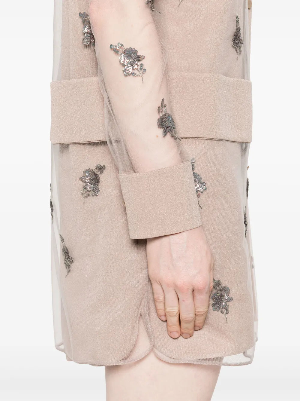 베이지 튤 드레스