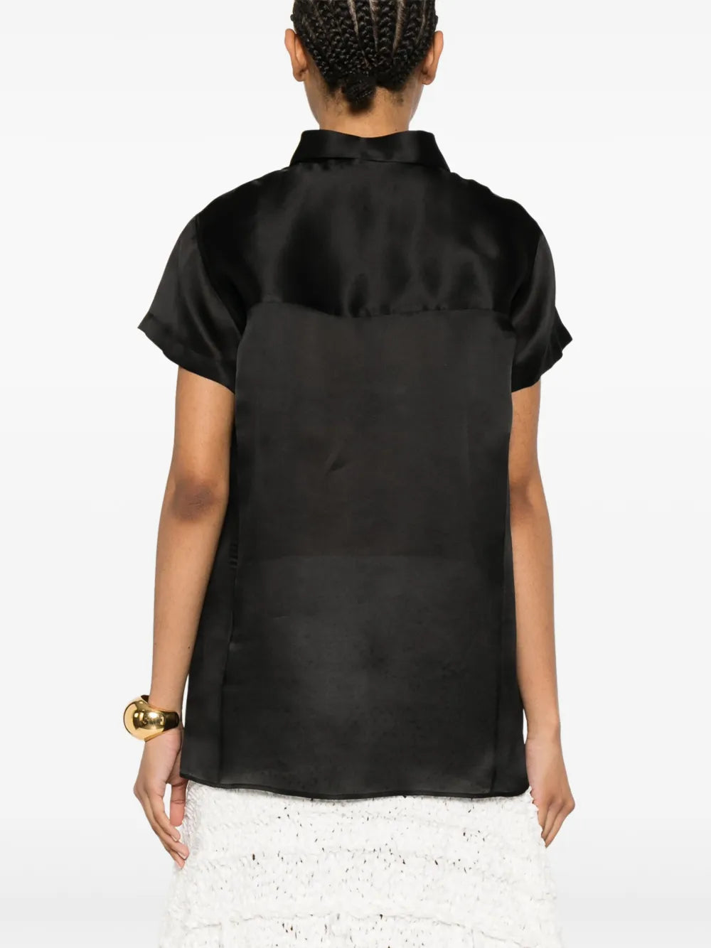 Keefe shirt, Khaite black shirt, silk shirt, women's fashion, Spring-Summer 2025 collection