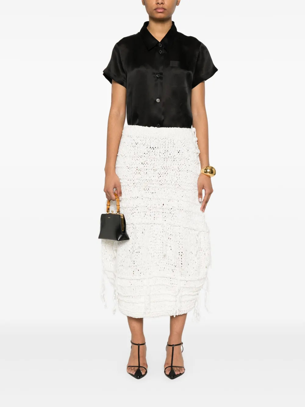 Keefe shirt, Khaite black shirt, silk shirt, women's fashion, Spring-Summer 2025 collection