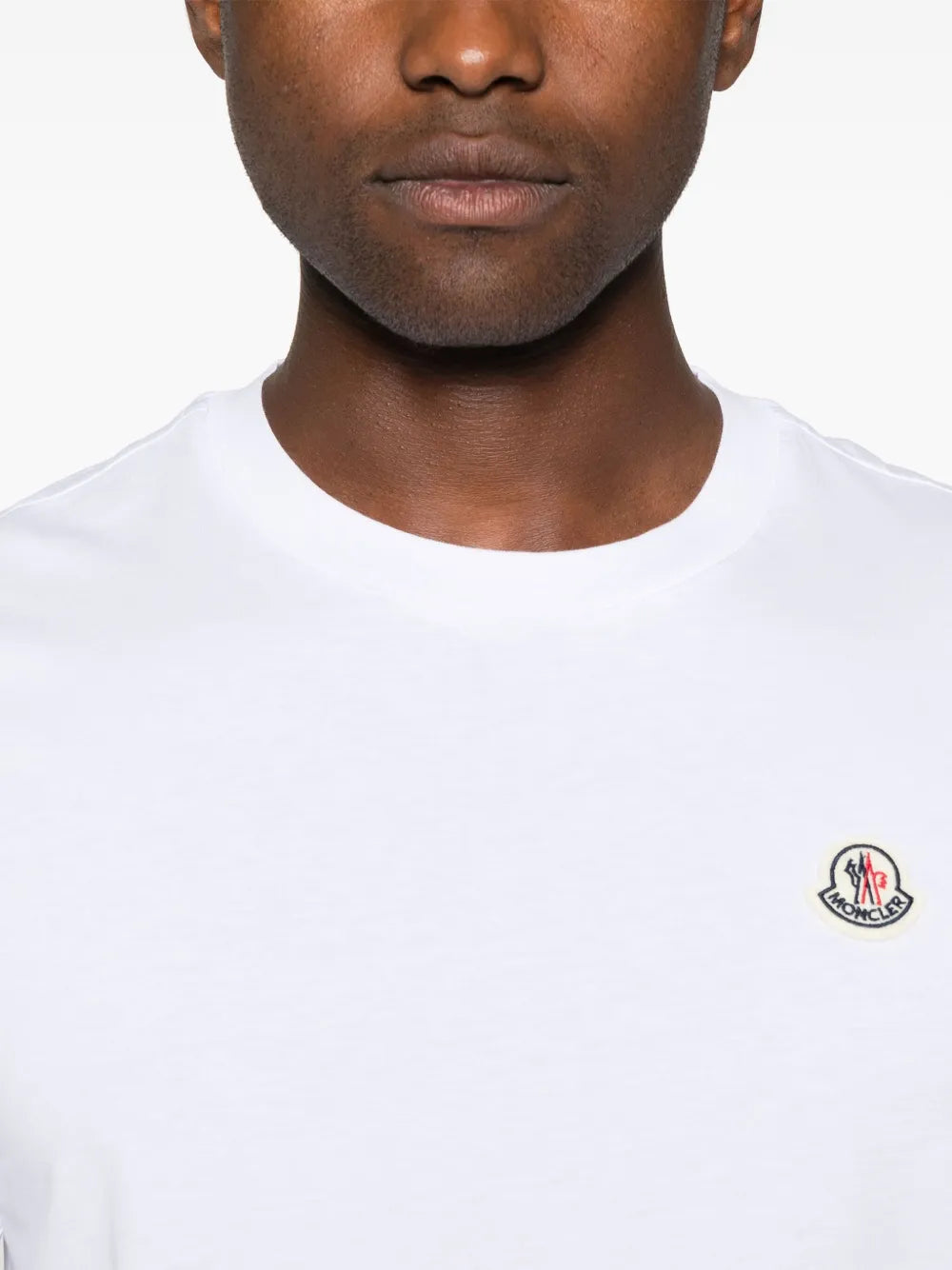 Image of White Logo T-Shirt Set by Moncler for Men - Season Autumn-Winter 2025 - Detail View 6