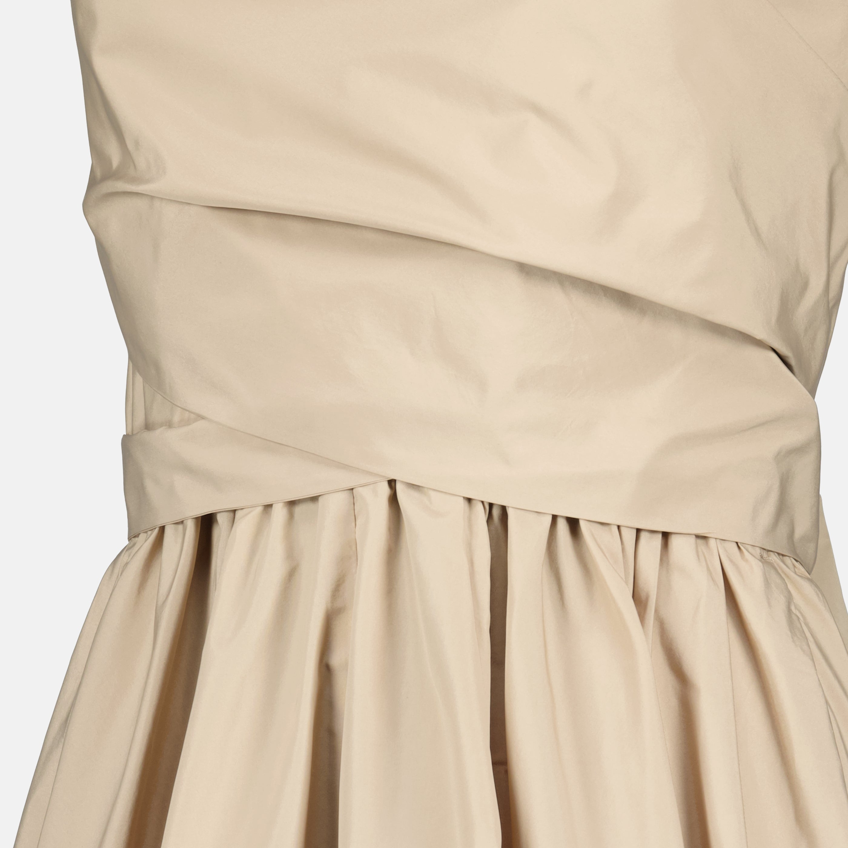 Image of Draped Dress in Recycled Faille by Patou for Women - Season Spring-Summer 2026 - Detail View 1