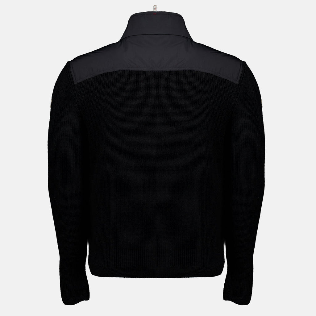 Black Wool and Polyester Cardigan