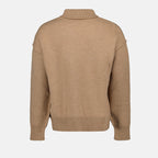 brown wool turtleneck, AMI Paris sweater, Autumn-Winter 2024, luxury knitwear, versatile sweater
