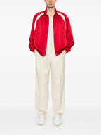 Image of Satin Red Teddy Jacket by Saint Laurent for Men - Season Spring-Summer 2025 - Back View