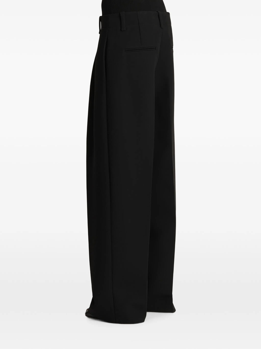 Image of Black Lenton Trousers by Khaite for Women - Season Spring-Summer 2025 - Model View 3