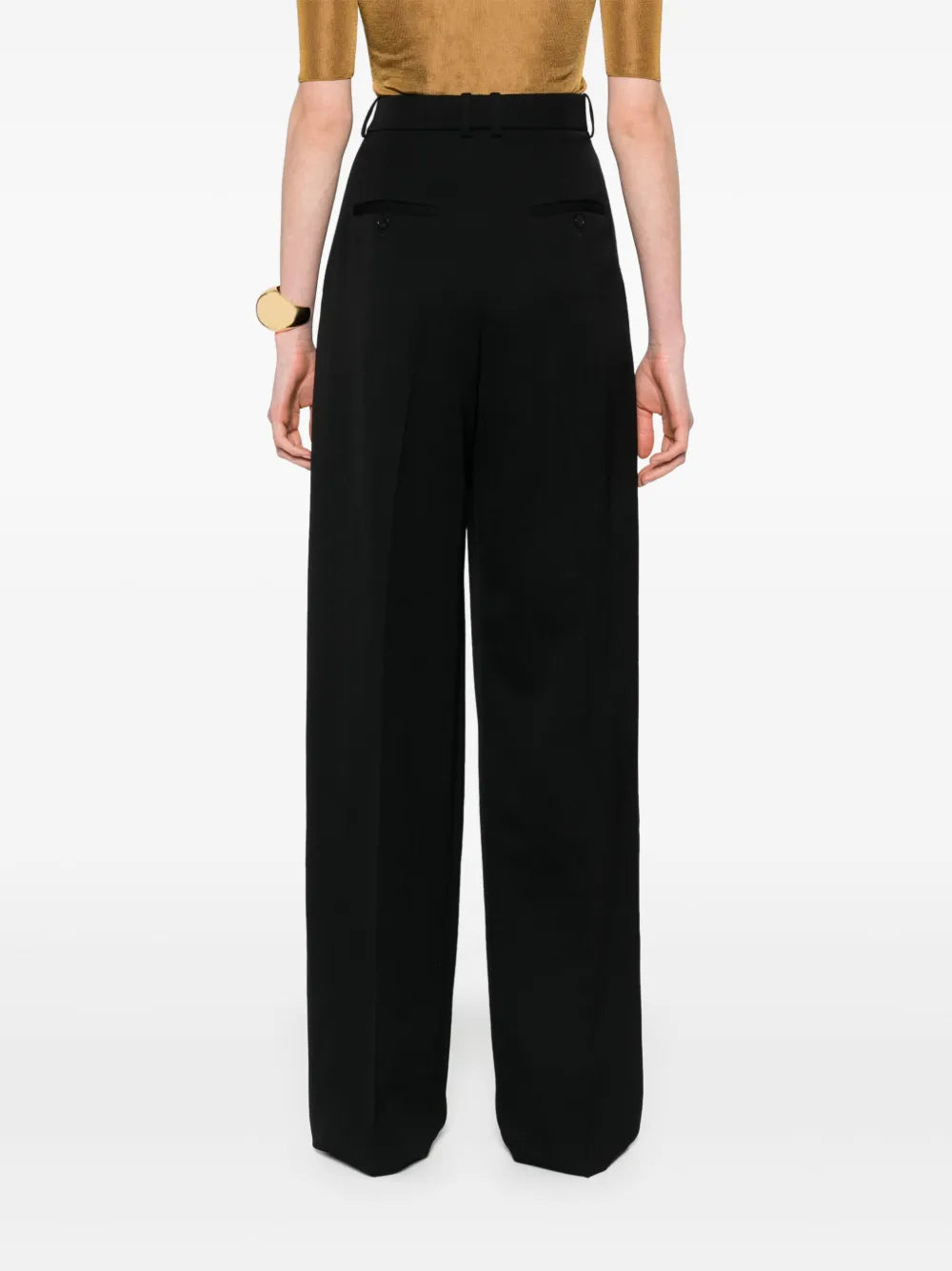 Image of Black Wool Trousers by Saint Laurent for Women - Season Spring-Summer 2025 - Detail View 6
