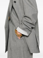 Immagine di un blazer in lana grigia di Saint Laurent per donne - Stagione Primavera-Estate 2025 - Vista modello 4
