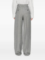 Image of Wide Leg Wool Pants by Saint Laurent for Women - Season Spring-Summer 2025 - Detail View 6