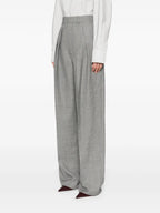 Image of Wide Leg Wool Pants by Saint Laurent for Women - Season Spring-Summer 2025 - Detail View 1