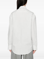 Imagen de la camisa a rayas Cassandre de Saint Laurent para mujeres - Temporada Primavera-Verano 2025 - Vista de detalle 6