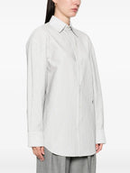 Imagen de la camisa a rayas Cassandre de Saint Laurent para mujeres - Temporada Primavera-Verano 2025 - Vista de detalle 1