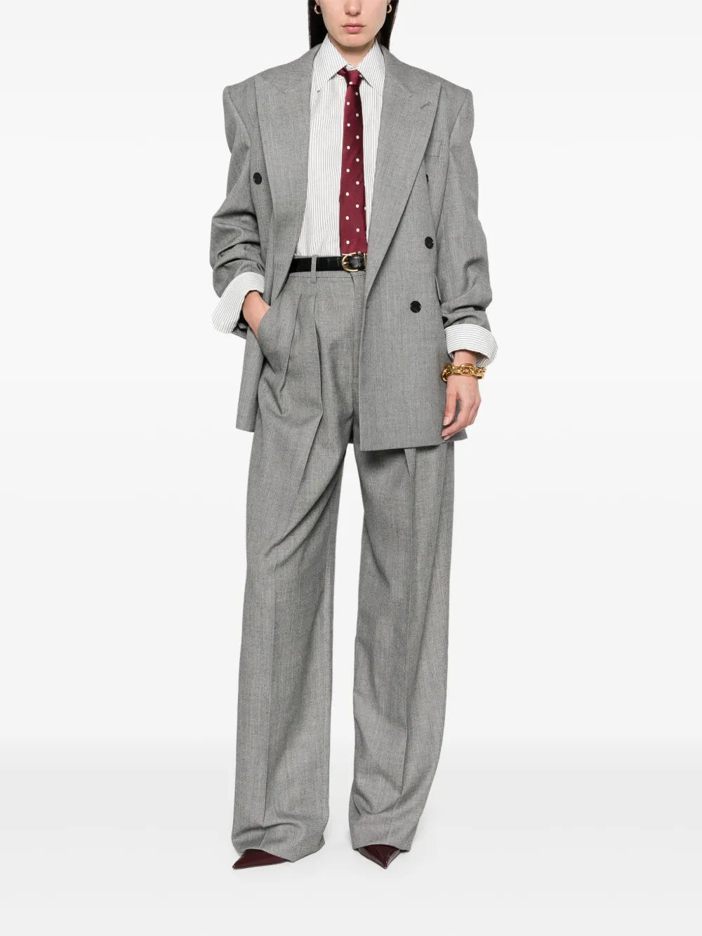 フランス製★ YVES SAINT LAURENT イヴサンローラン rive gauche 春夏★ 半袖 ストライプ ブラウス シャツ Sz.36 レディース 023-902404210001_1.jpg