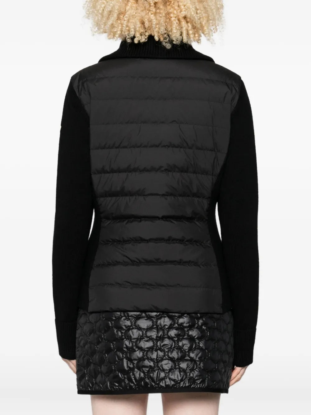 Bi-Material Cardigan