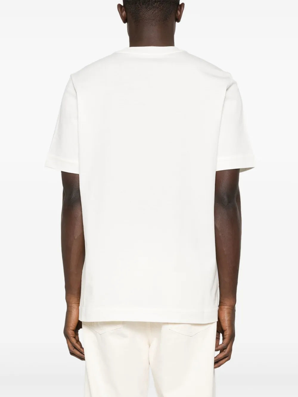 T-shirt de Logo em Pele Branca