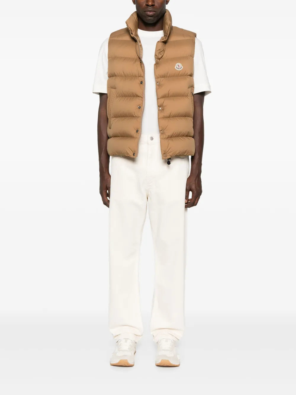 T-shirt de Logo em Pele Branca