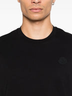 Image of Black Logo T-Shirt by Moncler for Men - Season Autumn-Winter 2025 - Model view 3