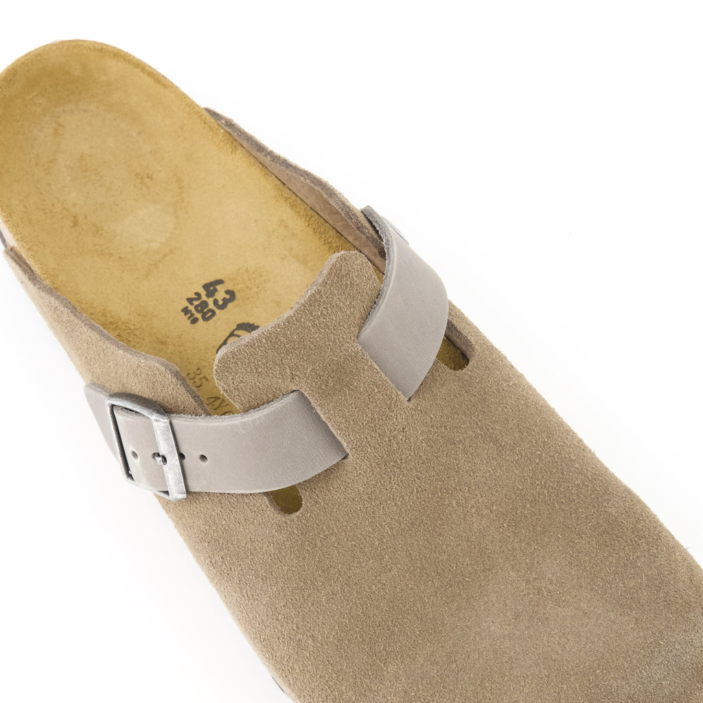 Mules Boston, Birkenstock footwear, comfortable slip-ons, nubuck leather mules, men's fashion accessories