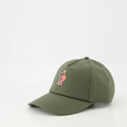 khaki cap, Moncler Grenoble, adjustable logo cap, cotton gabardine, fashion accessory