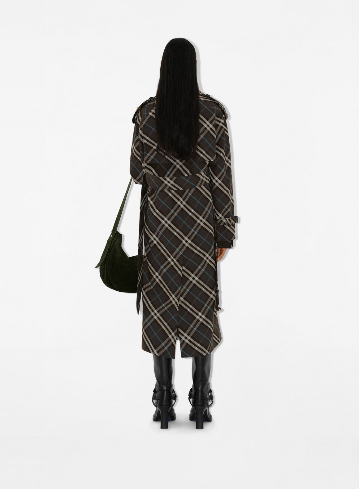 Burberry trench coat, luxury outerwear, checkered trench coat, Autumn-Winter fashion, exclusive designer coat