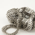 Iconic Moon Bag, Silver Bag, Rabanne Collection, Stylish Shoulder Bag, Fashion Forward Bag