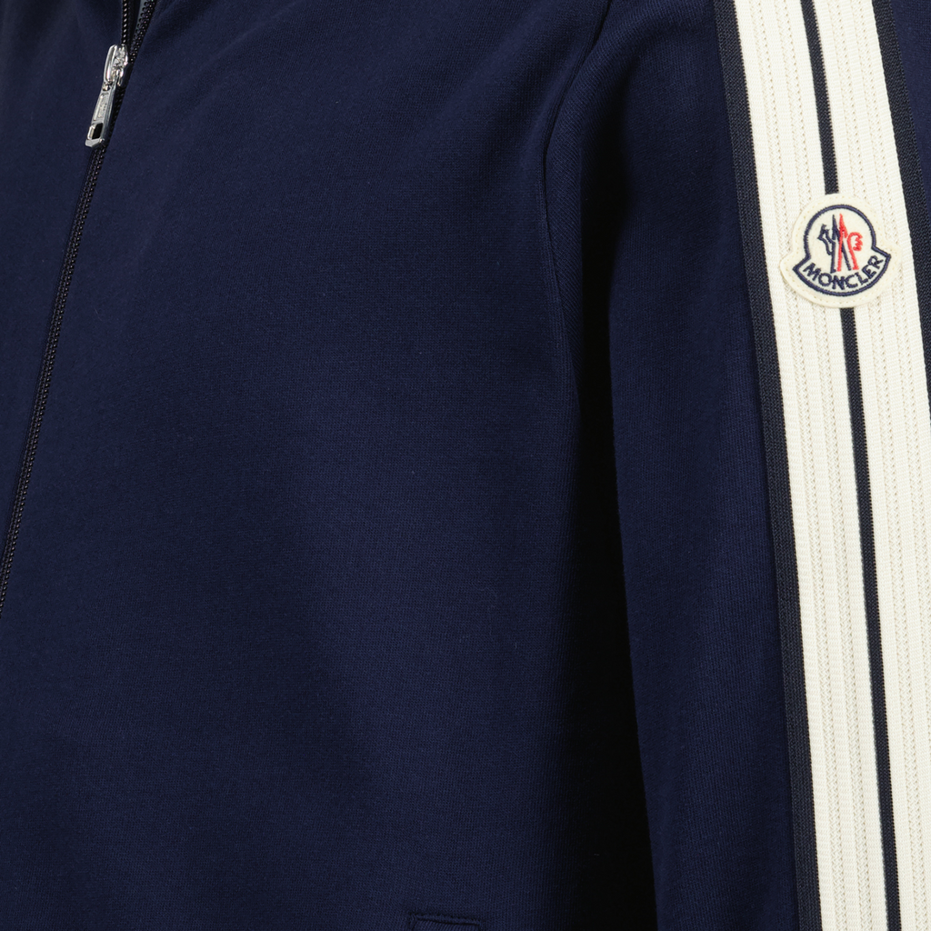 Image of Zipped Navy Jacket by Moncler for Men - Season Spring-Summer 2025 - Detail View 8