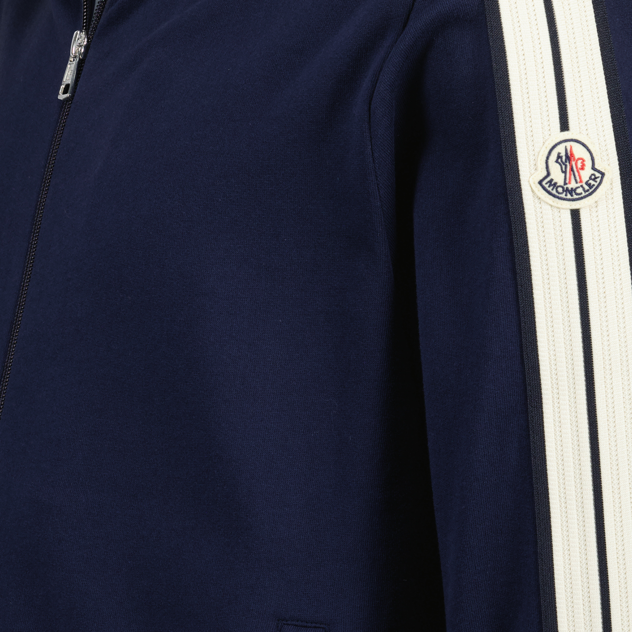 Image of Zipped Navy Jacket by Moncler for Men - Season Spring-Summer 2025 - Detail View 8