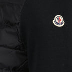 Moncler jacket, black bi-material jacket, luxury men's jacket, Autumn-Winter 2024, nylon wool jacket