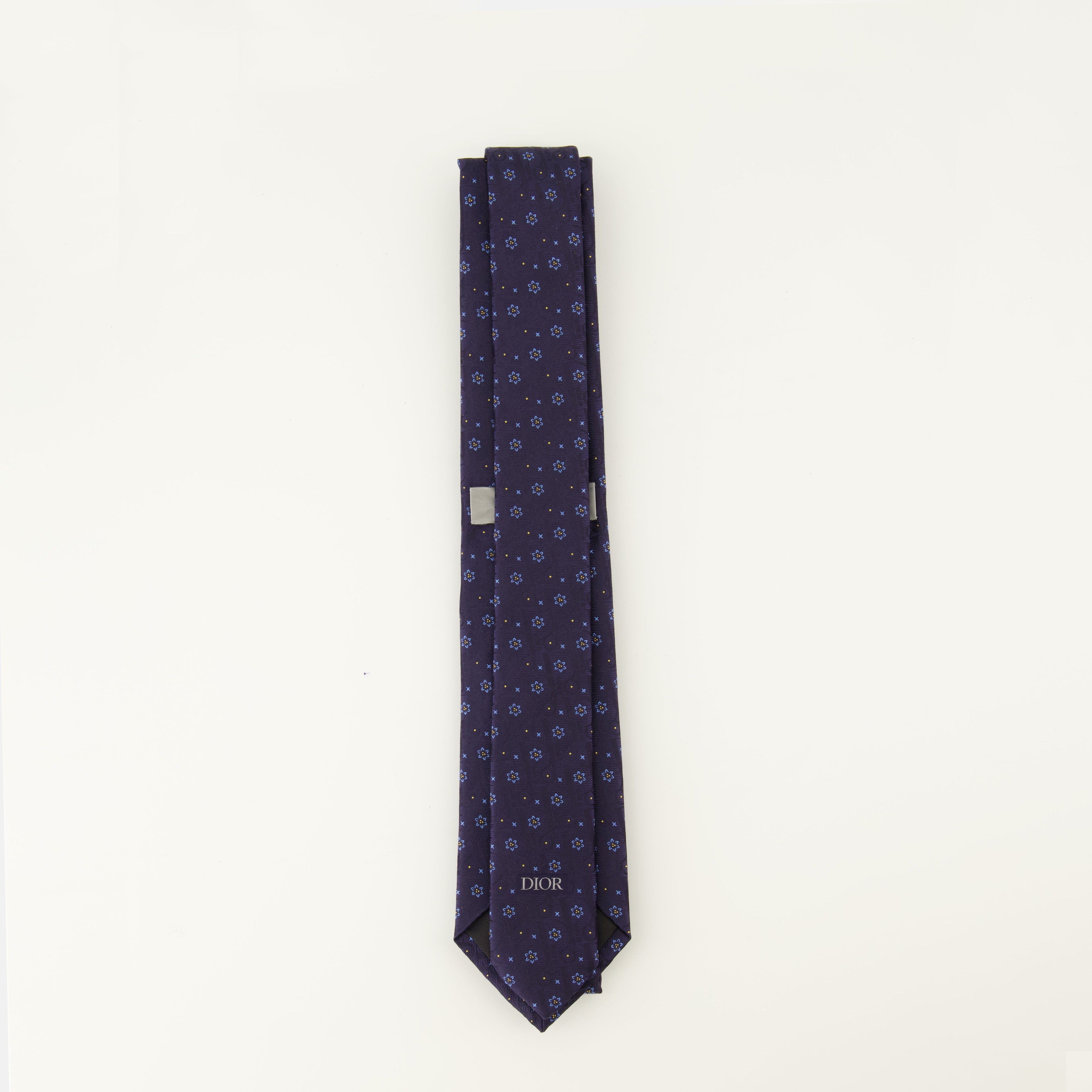 Dior tie, Oblique Revival tie, navy silk tie, designer accessories, luxury ties