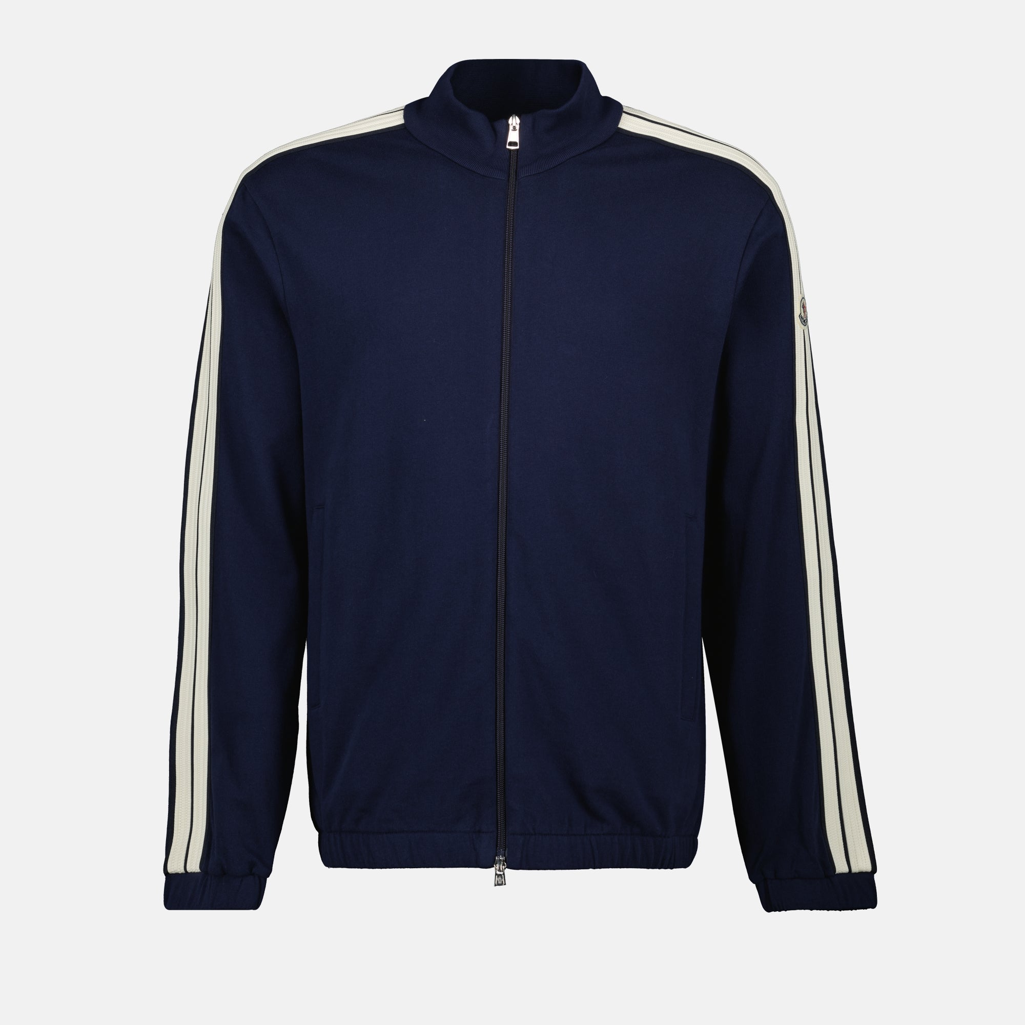 Image of Zipped Navy Jacket by Moncler for Men - Season Spring-Summer 2025 - Front View