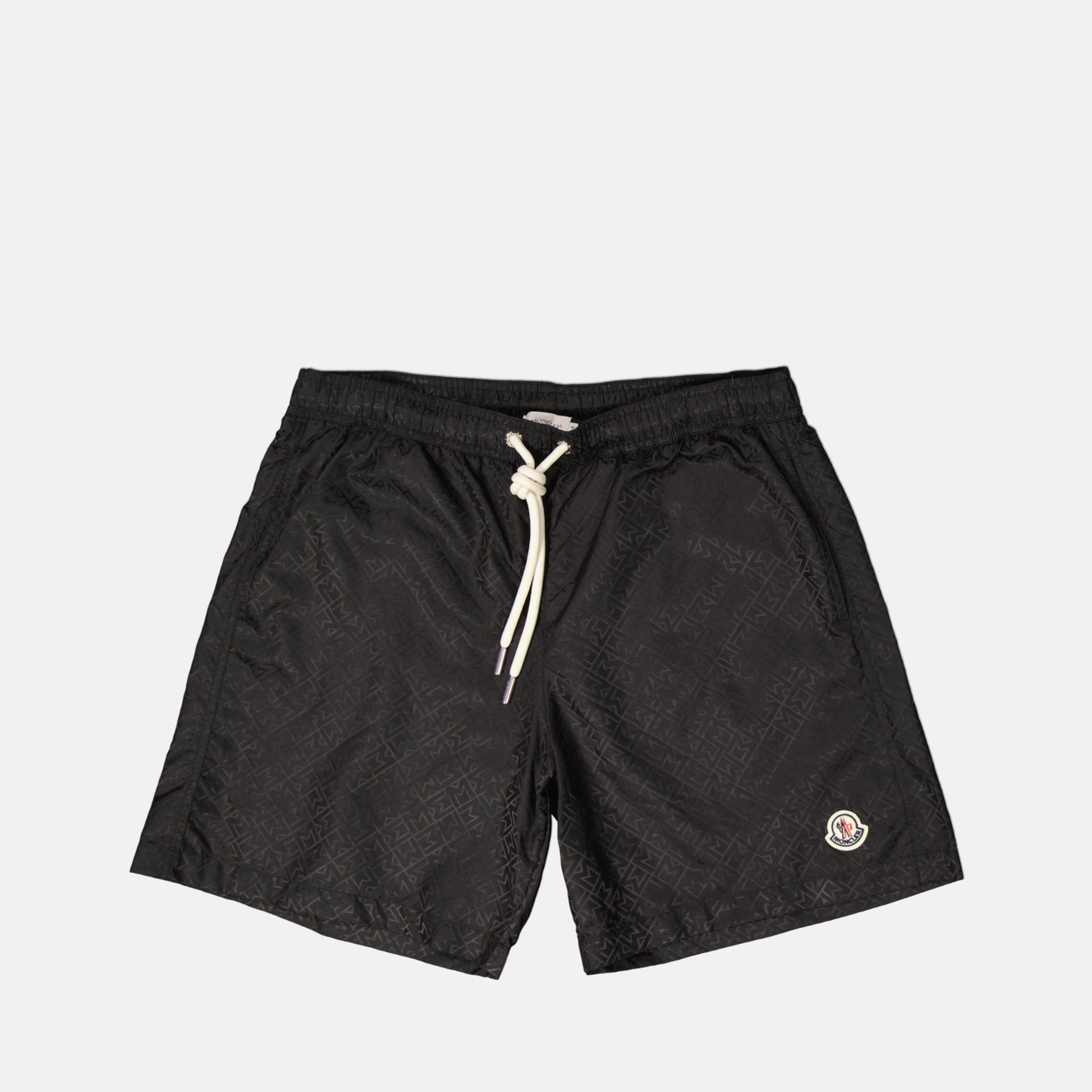 swim shorts, Moncler, black swimwear, men's swimwear, recycled nylon shorts