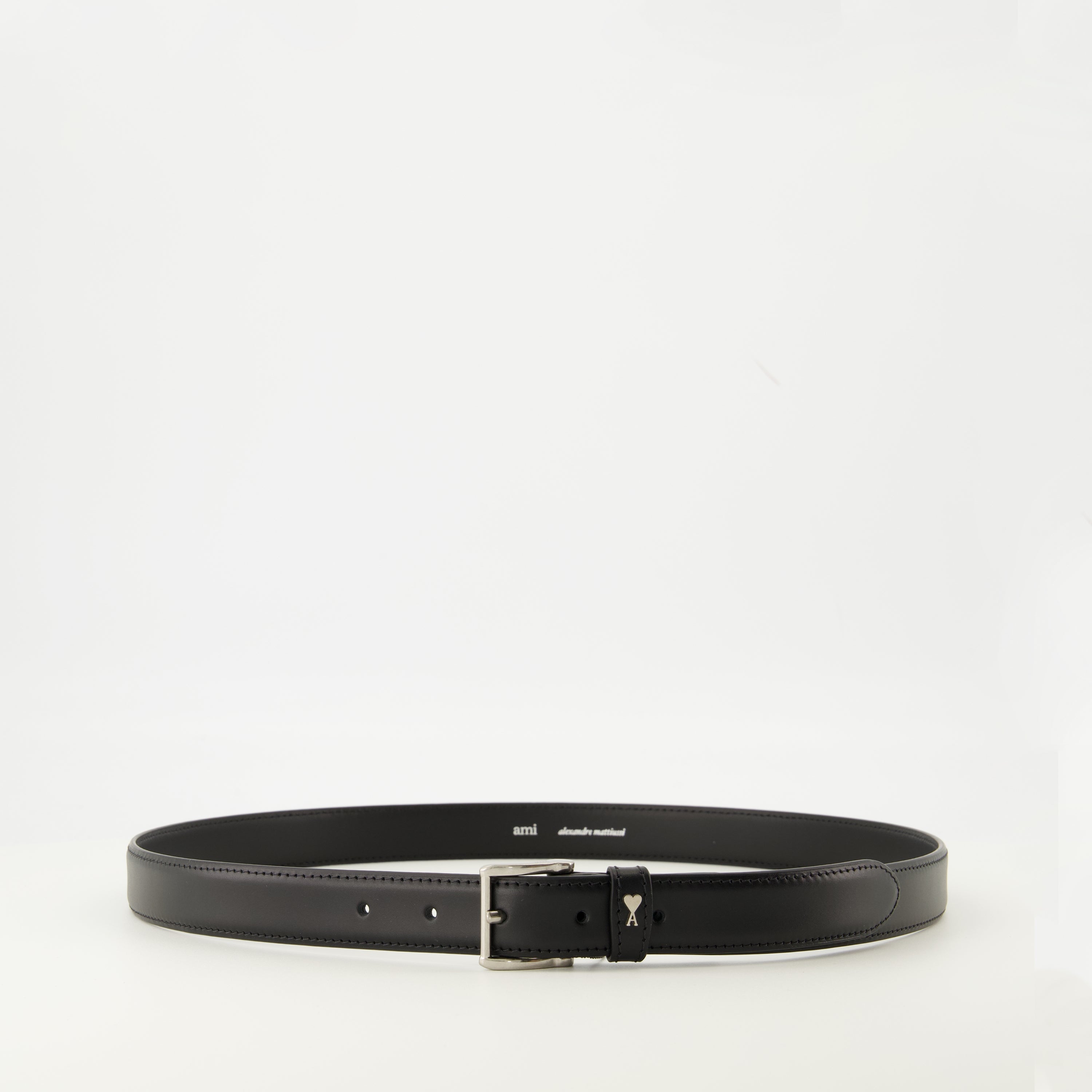 AMI Paris belt, black leather belt, unisex accessories, Autumn-Winter 2025, adjustable belt