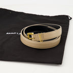 Image of Cassandre Leather Belt by Saint Laurent for Women - Season Autumn-Winter 2024 - Detail View 1
