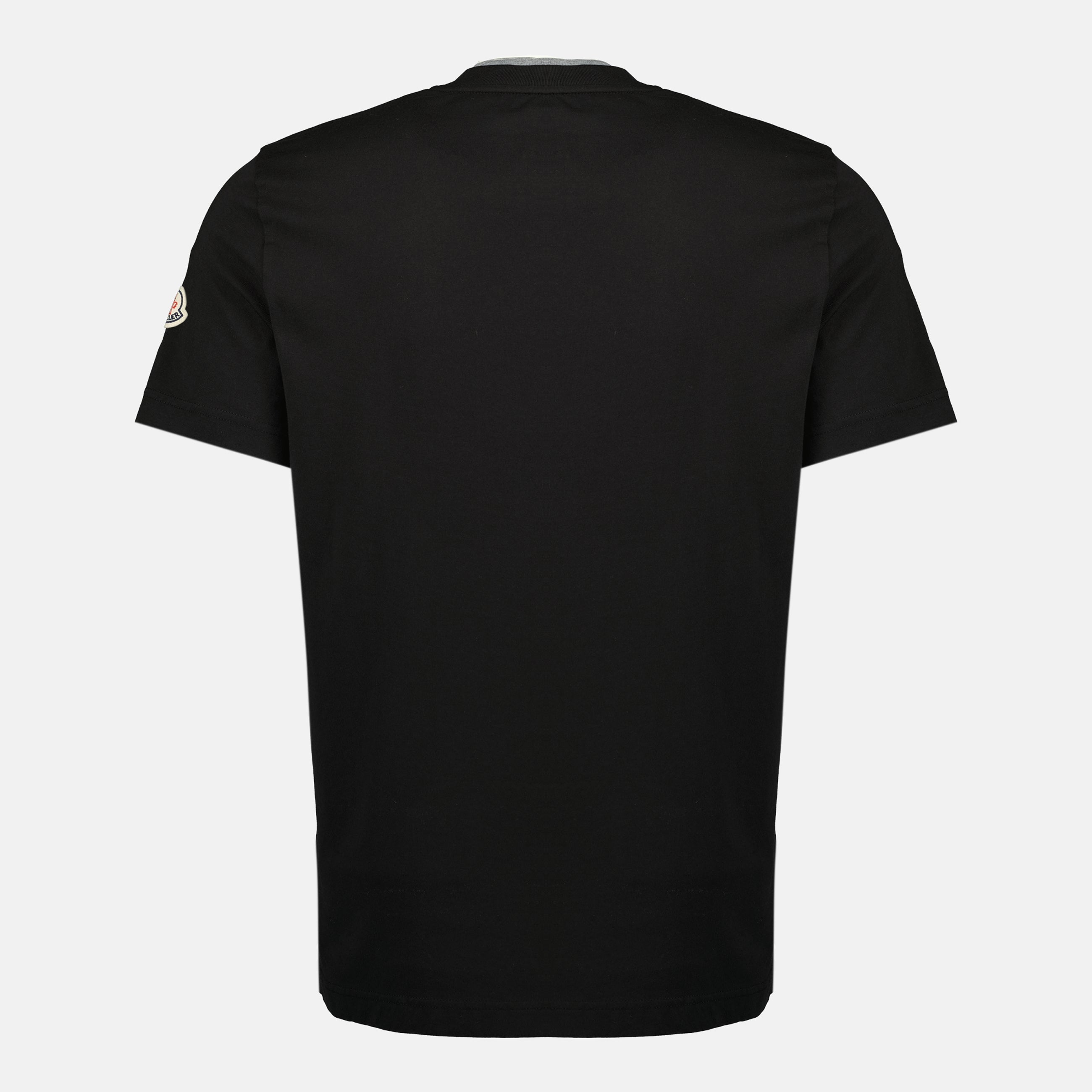 モンクレールの男性用刺繍ロゴブラックTシャツの画像 - シーズン春夏2026 - 後面ビュー