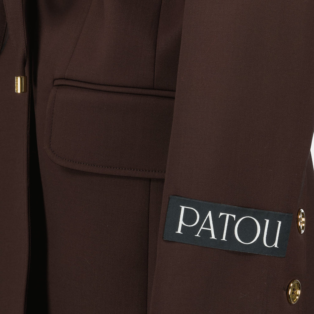 brown coat, mid-length coat, wool coat, Patou coat, Autumn-Winter fashion