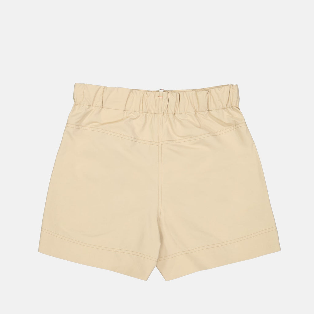 beige nylon shorts, Moncler Grenoble, luxury leisurewear, Spring-Summer 2024, technical crinkled fabric