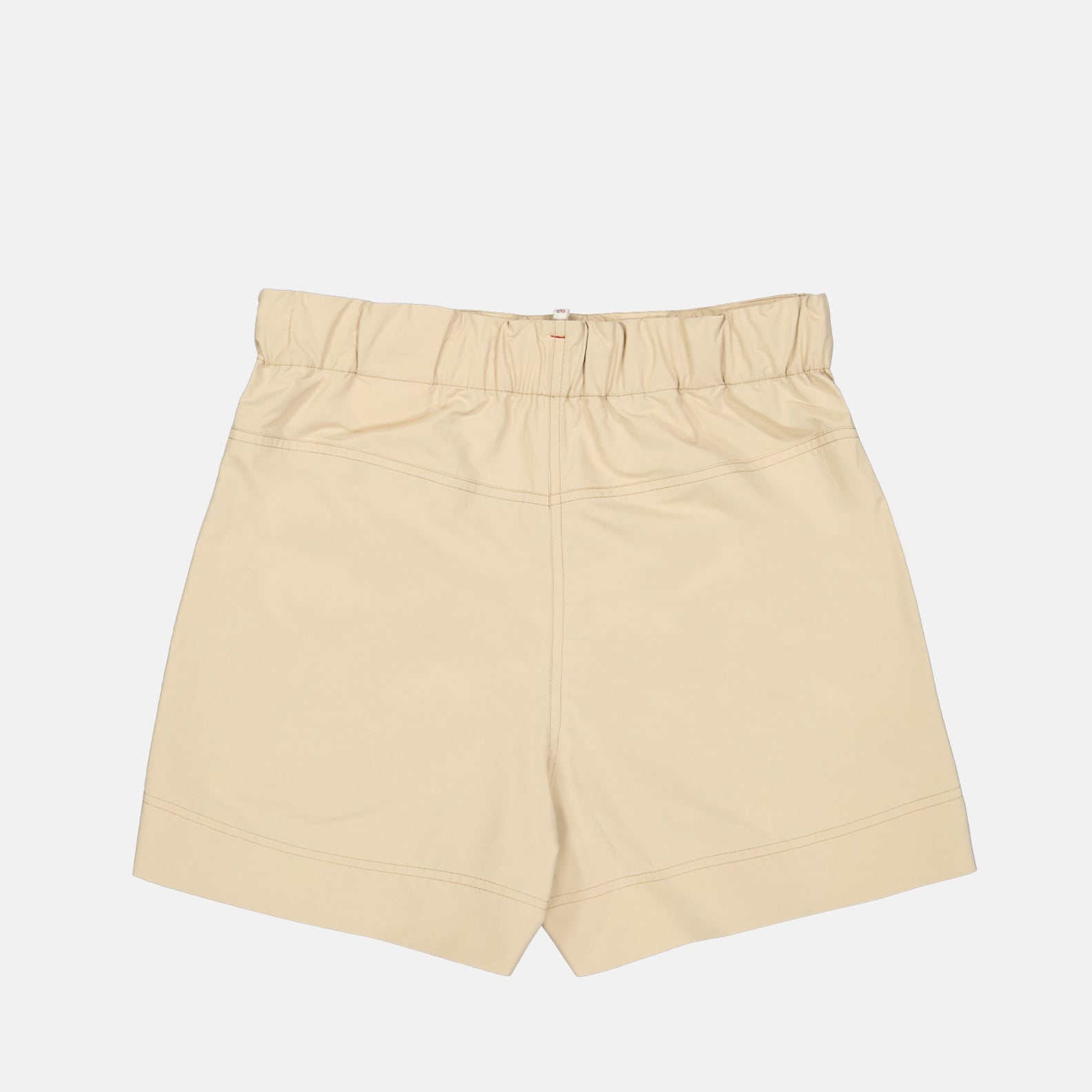beige nylon shorts, Moncler Grenoble, luxury leisurewear, Spring-Summer 2024, technical crinkled fabric