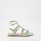 Light Blue Sandals, Rockstud Sandals, Valentino, Women’s Footwear, Designer Sandals