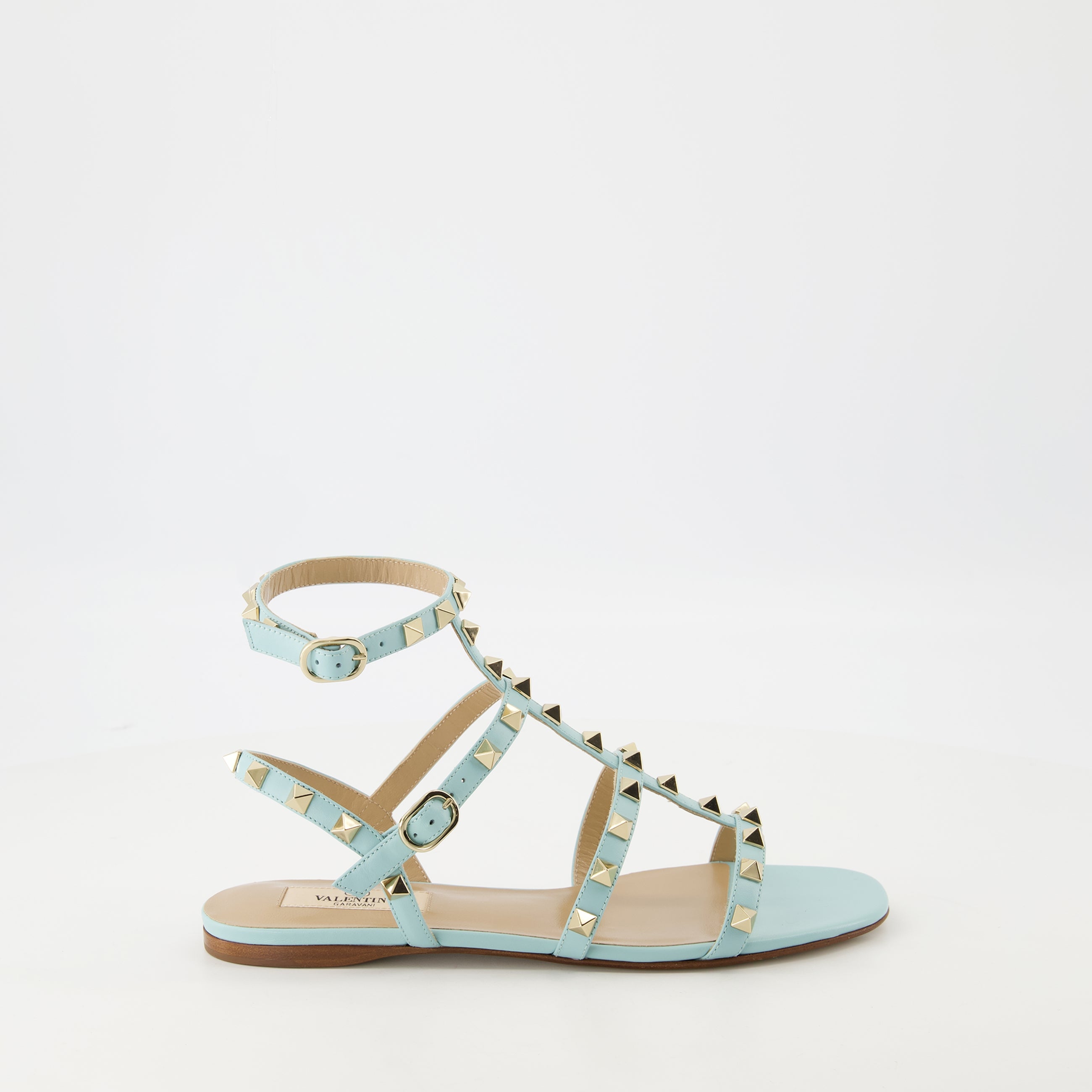 Light Blue Sandals, Rockstud Sandals, Valentino, Women’s Footwear, Designer Sandals