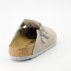 Boston Mules, Birkenstock, gray mules, comfortable footwear, nubuck leather