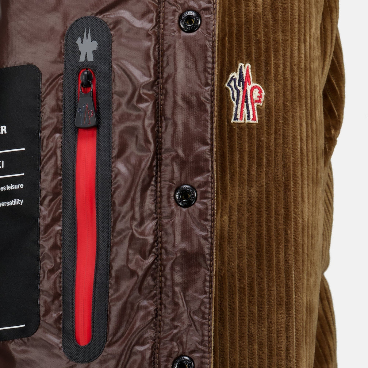 Braunes Cord-Overshirt mit Daunenfüllung