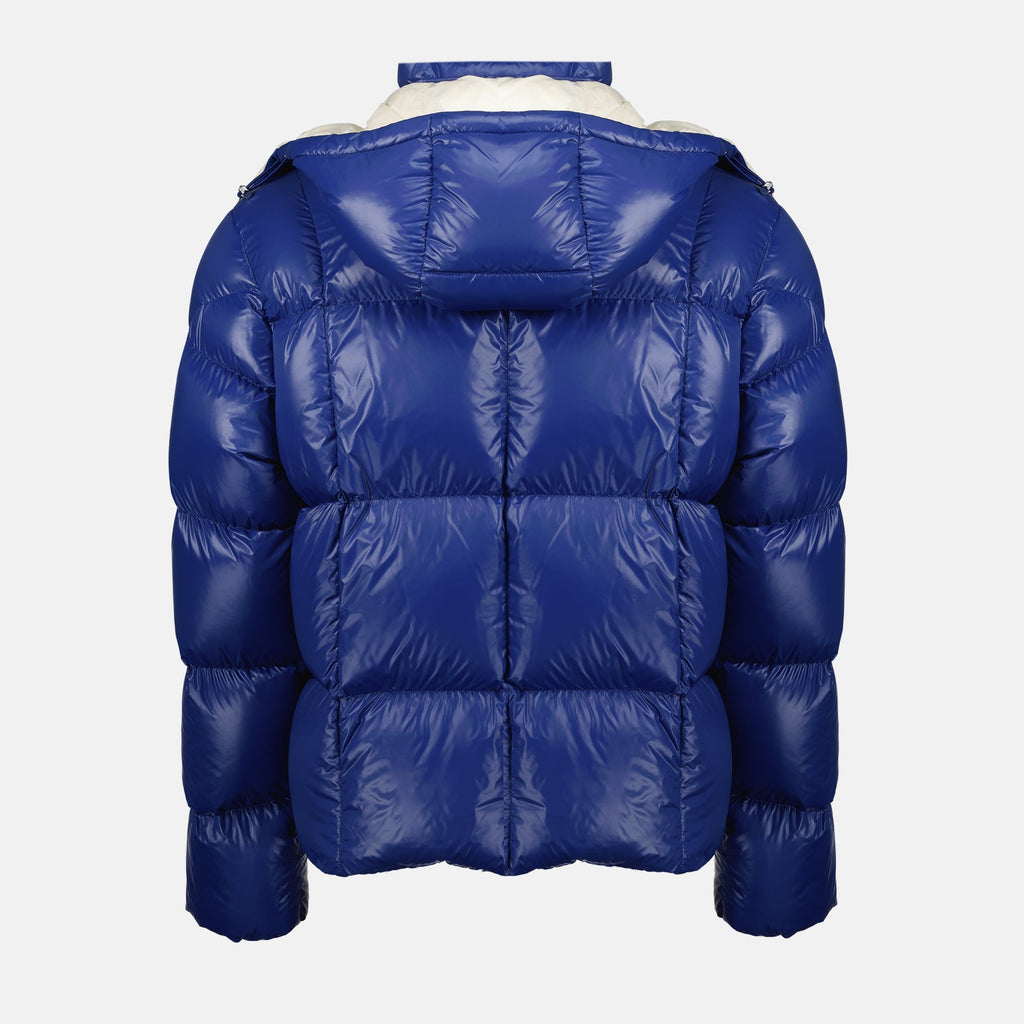 Moncler Serfanto jacket, blue down jacket, nylon jacket, removable hood jacket, luxury outerwear