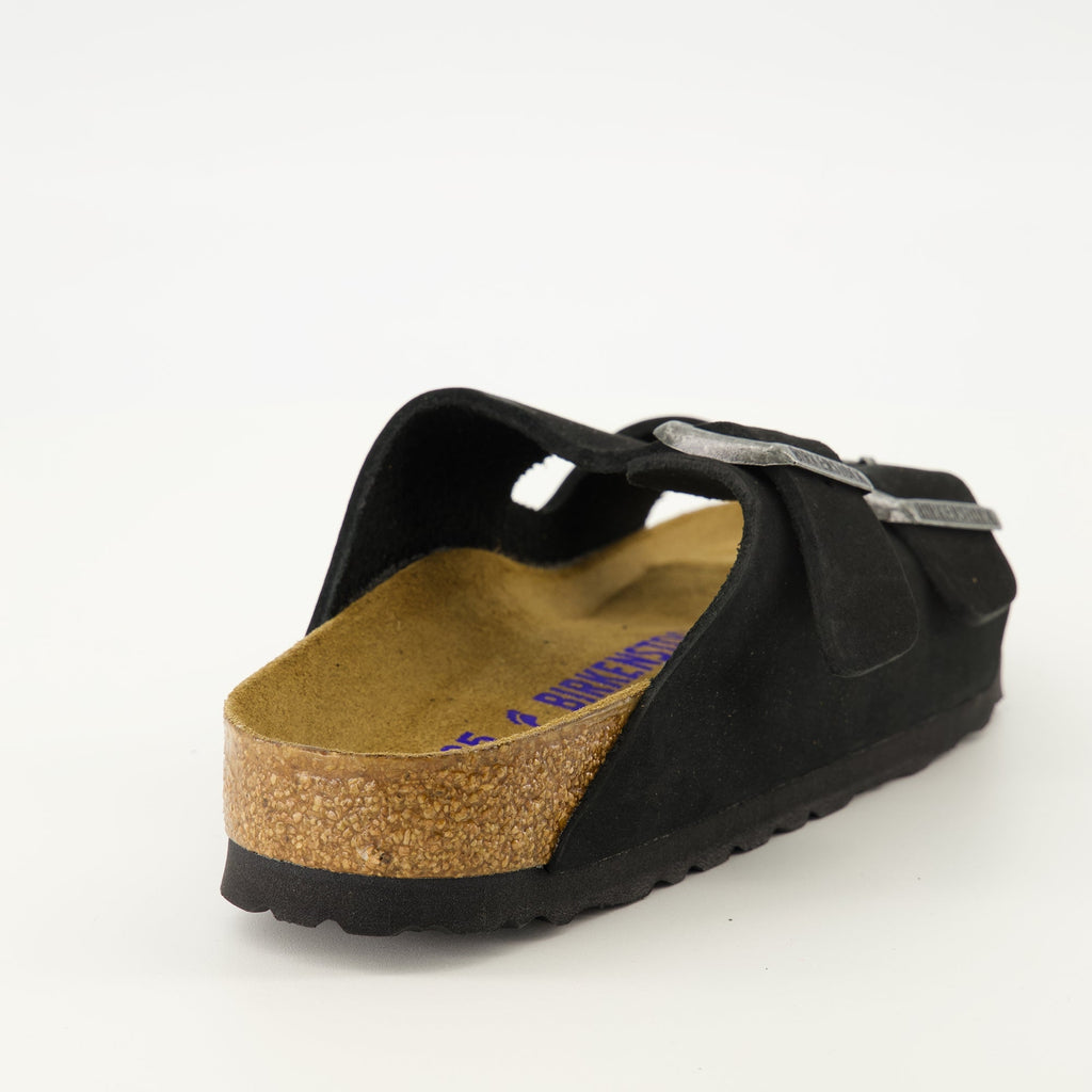 Birkenstock sandals, black Arizona sandals, comfortable footwear, adjustable sandals, nubuck leather sandals