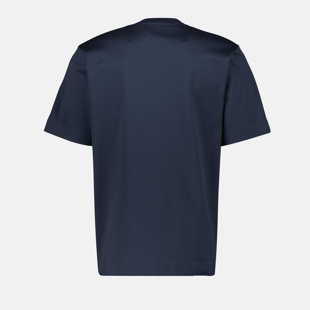Fendi T-shirt, Navy Blue T-shirt, Men's Fashion, Logo T-shirt, Cotton T-shirt