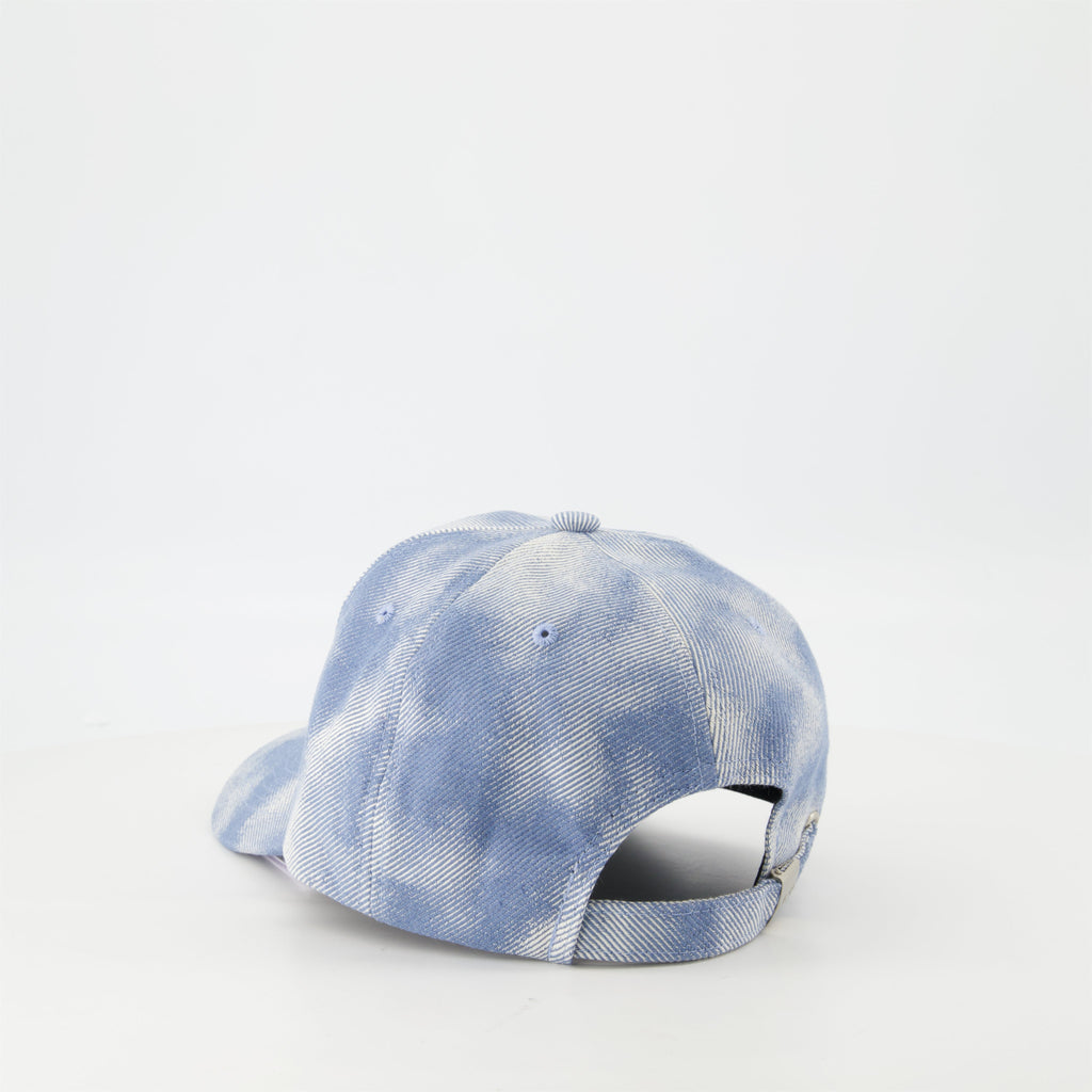 worn blue cap, Greb cap, embroidered logo cap, Spring-Summer 2025, stylish accessories