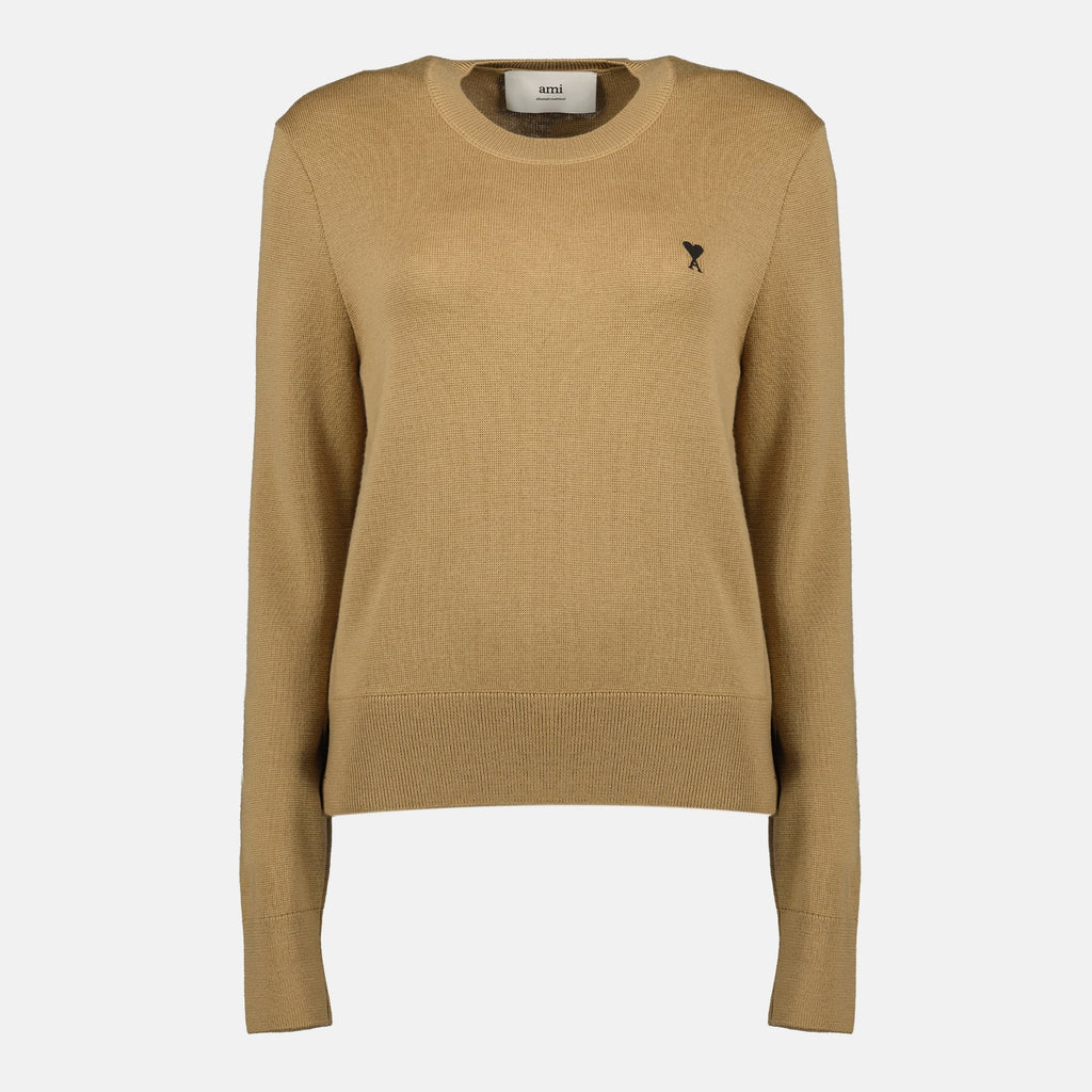 camel crewneck sweater
