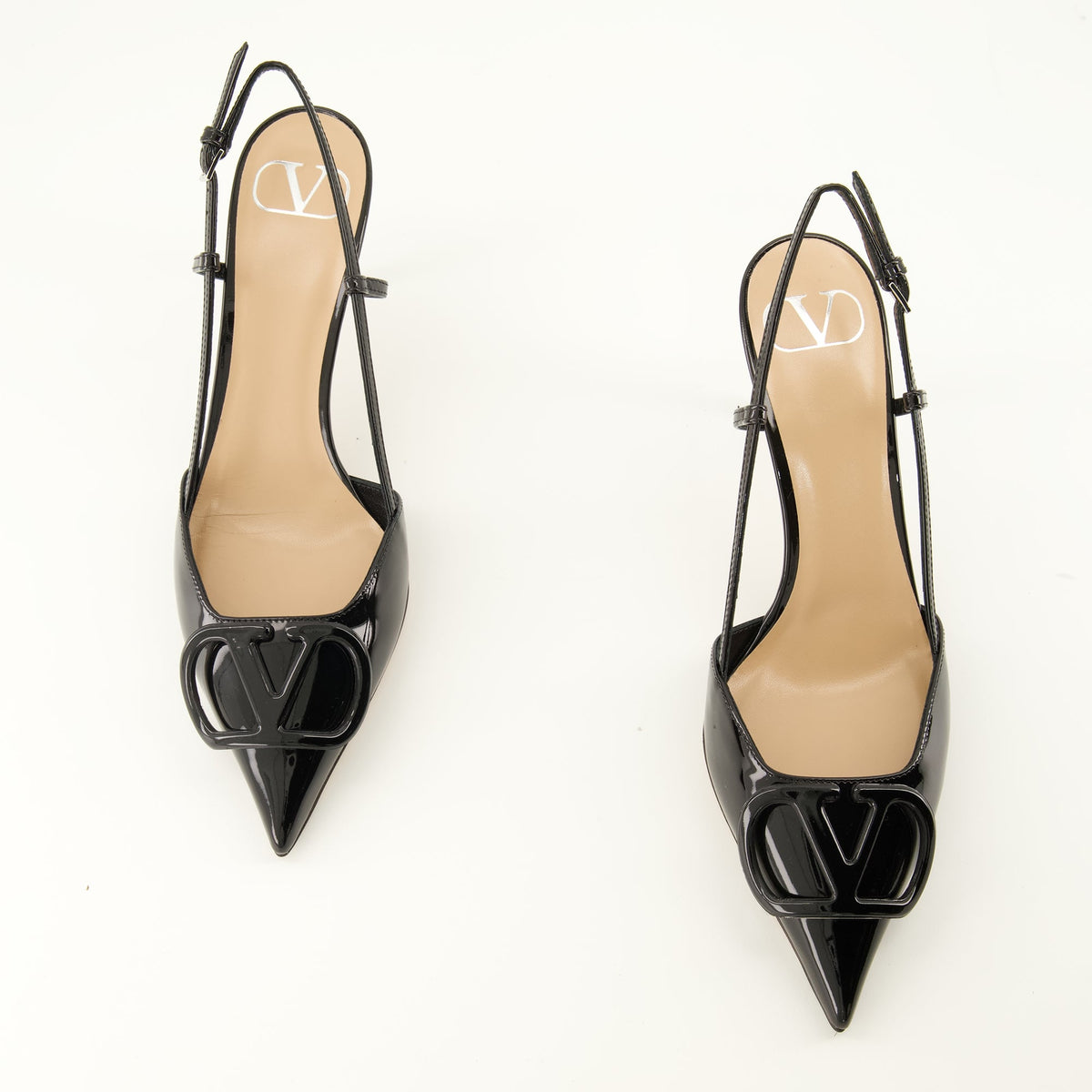 Ballerines VLogo en cuir noir