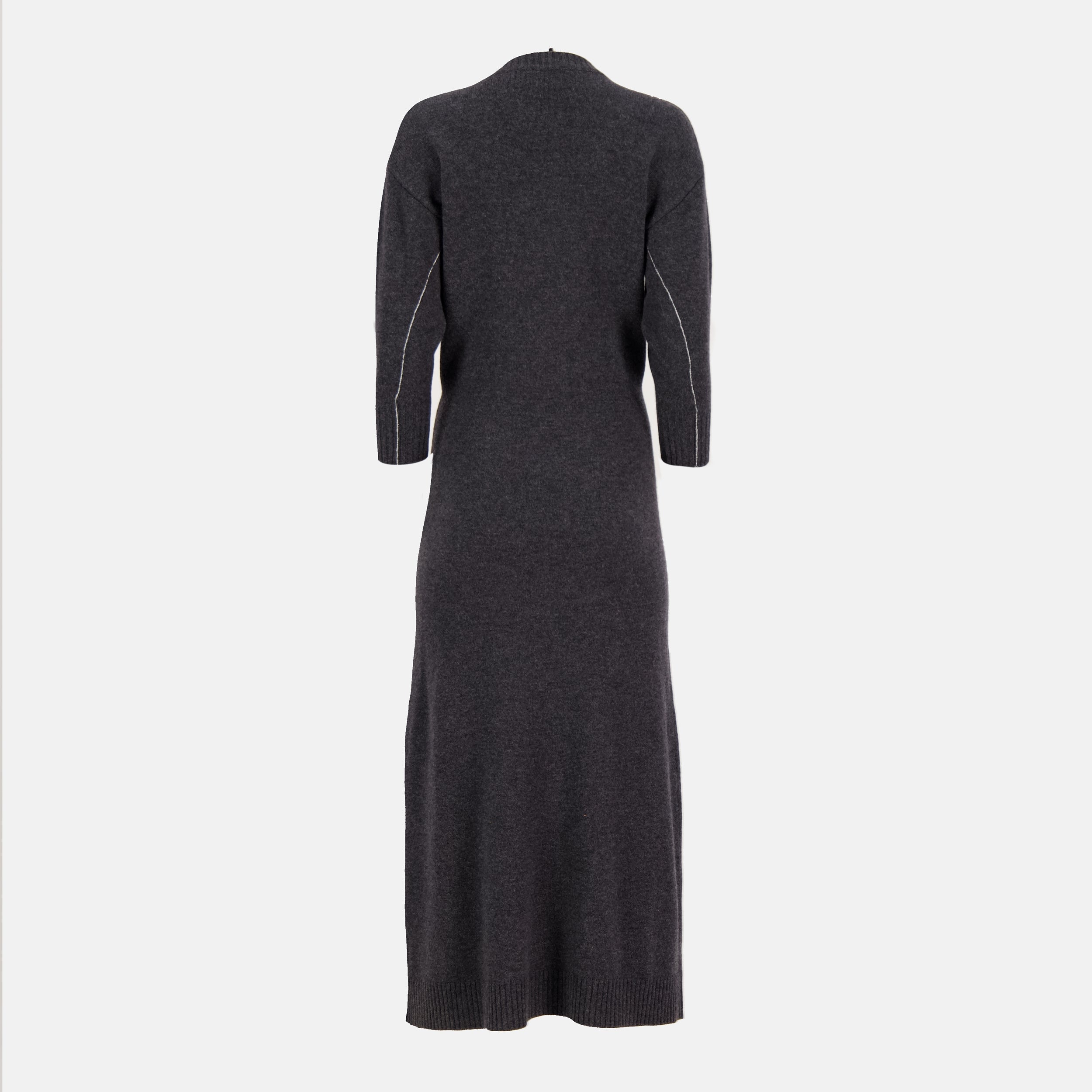 Rabanne dress, wool dress, grey long dress, autumn winter fashion, casual elegance